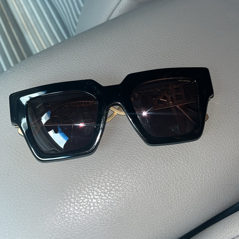 Versace Black and Gold Women's Low Bridge Fit Sunglasses, VE4431F50-X - Picture 8 of 10